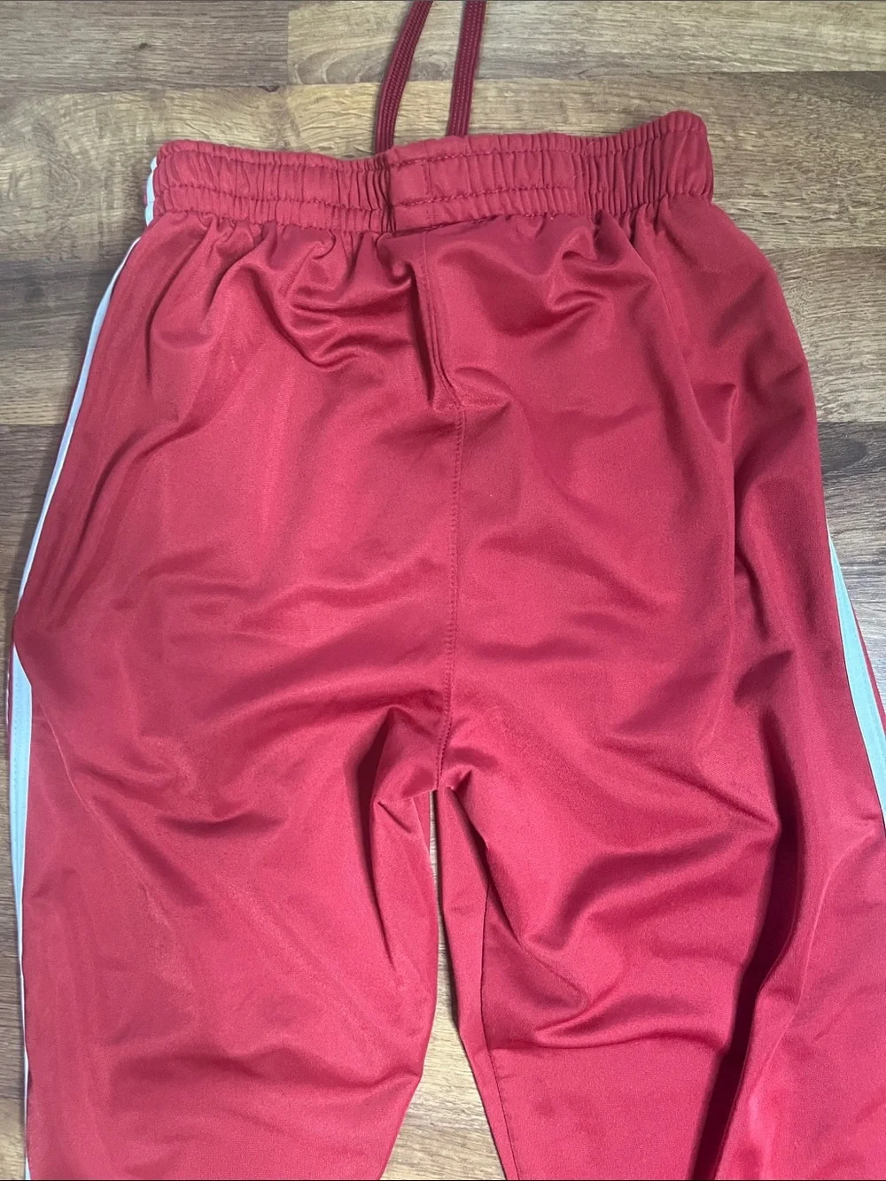 adidas Red Jogger Track Pants with White Three Stripes